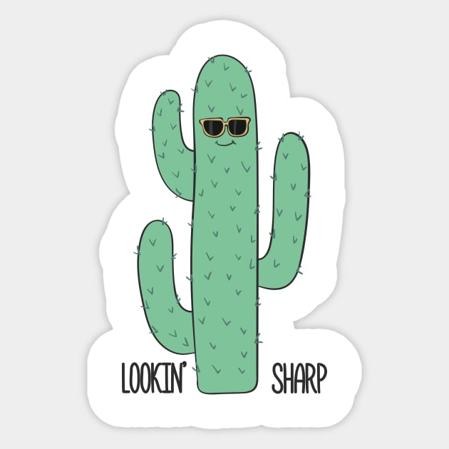 Looking Sharp! Cactus Sticker by Dreamy Panda Designs